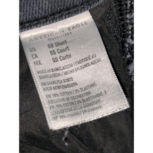 American Eagle Womens Super High Rise Jegging Size 00 Short Washed Black - Picture 11 of 12
